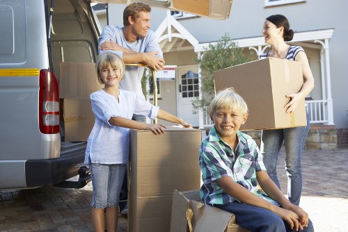 Careful loading of household items for a domestic move in Uxbridge